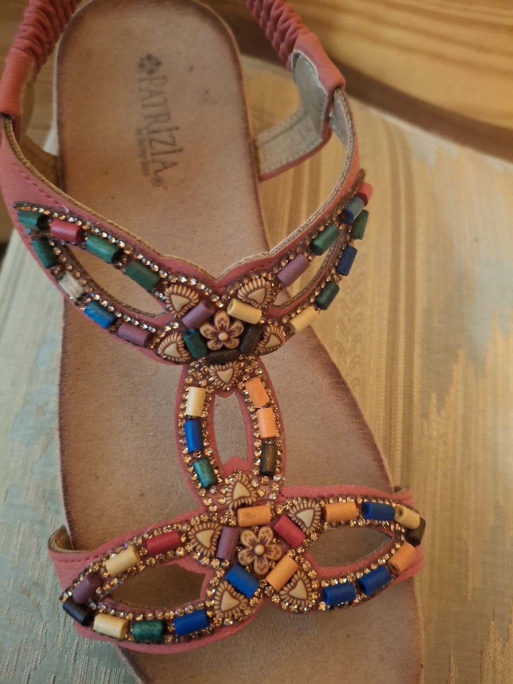 Patrizia Coral Beaded Slingback Sandals - Multicolor Embellished